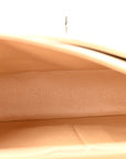 Iridescent Caviar Quilted Medium Double Flap Beige