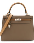 Epsom Tri-Color Kelly Sellier 25 Etoupe Alezan Biscuit
