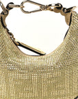 Crystal Vitello Laminato Suede FF Nano FNDIgraphy Hobo Bag Platino