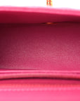 Lambskin Chevron Quilted Mini Square Flap Pink
