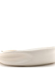 Smooth Calfskin Ava Logo Shoulder Bag White