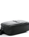 Grain De Poudre Matelasse Monochrome Monogram Mini Lou Camera Bag Black