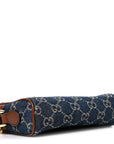 New Denim GG Monogram Dollar Calfskin Mini Ophidia Shoulder Bag Blue Tea Cuir Epilog