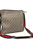 Soft GG Supreme Monogram Courrier Web Medium Flat Messenger Bag Beige New Acero Multicolor