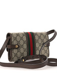 GG Supreme Monogram Web Ophidia Crossbody Wallet Beige New Acero