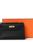 Swift Horseshoe Kelly Pochette Clutch Black Lime