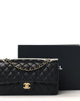 Caviar Quilted Medium Double Flap Black
