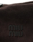 Corduroy Pouch Bag Ebony Baltic Blue