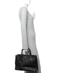 Saffiano Medium Galleria Double Zip Tote Black