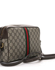 GG Supreme Monogram Web Small Ophidia Shoulder Bag Brown