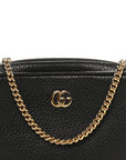Dollar Calfskin Super Mini GG Marmont Chain Shoulder Bag Black