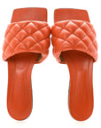 Nappa Matelasse Padded Flat Sandals 38 Orange