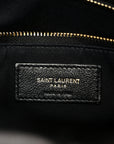 Lambskin Quilted Small Loulou Puffer Monogram Chain Satchel Black