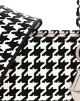 Canvas Houndstooth Embroidered Medium Lady D-Lite Black White