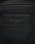 Patent Crocodile Embossed Lambskin Monogram Medium Niki Chain Satchel Black