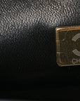 Sequin Mixed Fibers Leopard Print Mini Rectangular Flap Black Orange
