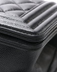 Caviar Quilted Small Boy Flap Black