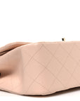 Caviar Quilted Jumbo Double Flap Light Beige