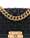 Caviar Quilted Small Boy Flap Black