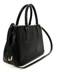 Saffiano Small Galleria Double Zip Tote Black