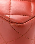 Lambskin Quilted Medium Double Flap Brown