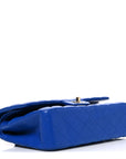 Lambskin Quilted Medium Double Flap Blue
