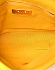 Shiny Goatskin Quilted Medium CHNL 19 Flap Yellow