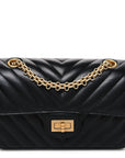 Aged Calfskin Chevron Quilted 2.55 Reissue Mini Flap Black