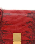 Lizard Medium Classic Box Flap Bag Ruby
