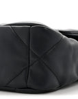 Goatskin Quilted Medium CHNL 19 Flap Navy Blue