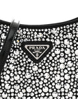 Satin Crystal Cleo Adjustable Strap Shoulder Bag Metal