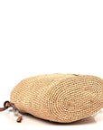 Calfskin Raffia Anagram Paulas Ibiza Pochette Bag Natural Tan