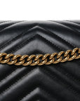 Calfskin Matelasse Medium GG Marmont Shoulder Bag Black