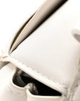 Nappa Intreccio Padded Top Handle Shoulder Bag White