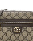 GG Supreme Monogram Textured Calfskin Super Mini Ophidia Shoulder Bag Beige Ebony New Acero