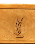 Suede Monogram Medium Niki Chain Satchel Cheddar