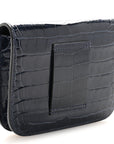 Shiny Alligator Constance Slim Wallet Bleu Abysse