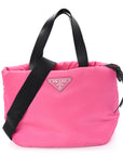 Tessuto Nylon Soft Padded Shopping Tote Fuxia