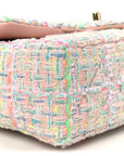 Tweed Quilted Mini Rectangular Flap Pink Green Orange Purple