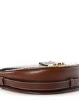 GG Supreme Monogram Calfskin Small Padlock Messenger Shoulder Bag Beige Black Cuir