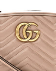 Calfskin Matelasse Small GG Marmont Chain Shoulder Bag Porcelain Rose