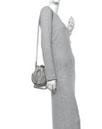 Crystal Vitello Laminato FF Mini Mon Tresor Bucket Bag Crystal Argento