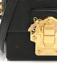 Calfskin Iguana Embossed Mini Lucia Satchel Black