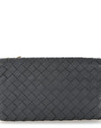 Nappa Intrecciato Small Zip Pouch Thunder