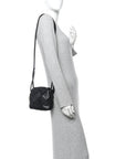 Lambskin Maxi Intrecciato Mini Cassette Camera Bag Black