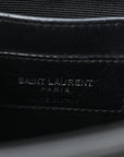 Calfskin Crocodile Embossed Medium Classic Monogram Kate Tassel Satchel Black