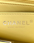 Lambskin Quilted Mini Square Flap Yellow