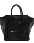 Drummed Calfskin Mini Luggage Black