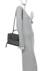 Grained Calfskin Nano Belt Bag Grey