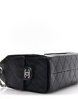 Metallic Caviar Quilted Mini CHNL 25 Handbag Dark Blue